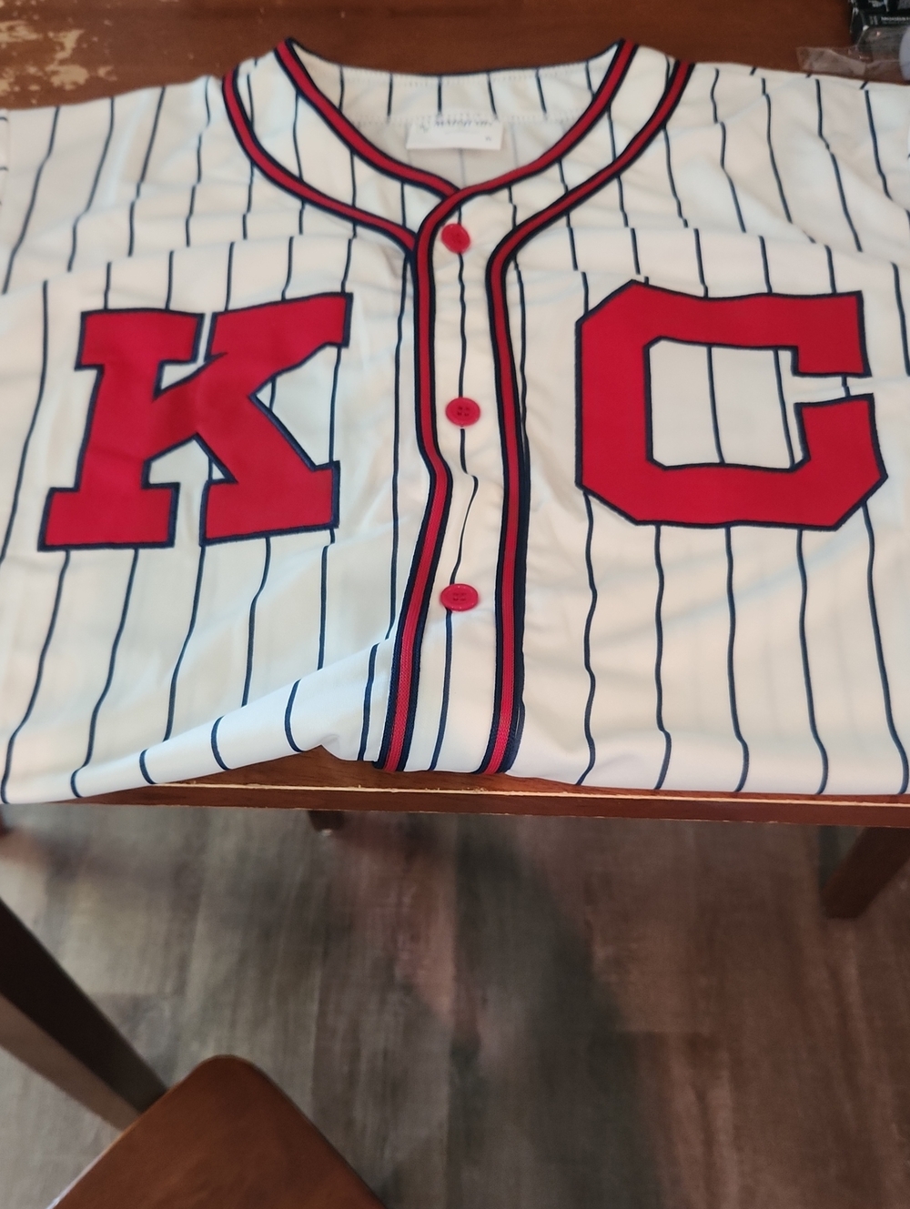 Vintage KC Kansas City Pinstripe Baseball Jersey #23 Match-Up Promo US Bank XL